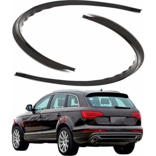 2Pcs Universal Carbon Fiber Wheel Eyebrow Strip Arch Trim Fender Flare Protector Sticker Car Black Anti-Scratch Strip Moulding