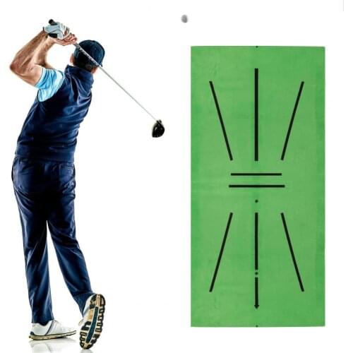 Portable Golf Training Mat Swing Detection Batting Practice Hitting Aid Faux Turf Pad Gift for Kids Teenager Golfer Beginner