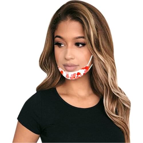 Fashion Clear Face Mask For Women Face Shield Transparent Plastic Maske For Casual Anti-dust Washable Masks Party Decoration