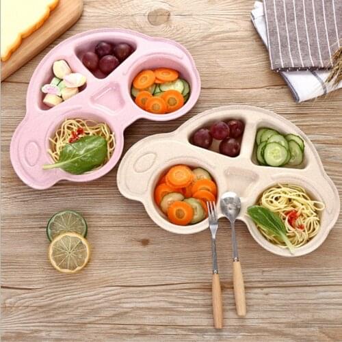 Divided Car Design Kids Children Baby Toddler Placemat Plate Dish Food Tray Plate
