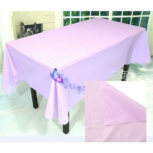 137*274CM Christmas Tablecloth Disposable Party Wedding Transparent PVC Table Cover Camping Rectangle Desk Cloth Wipe Covers