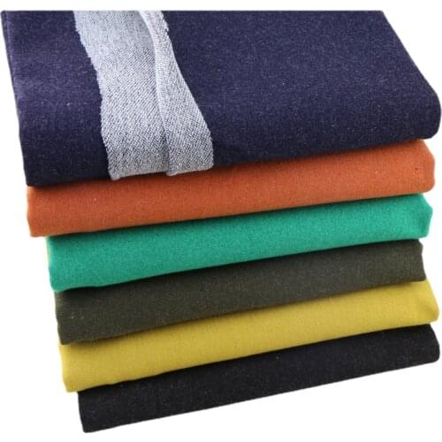 Wide 71" Cotton Material Garment Pants Stretch Knitted Sweater Fabric Korean Imitation Denim Fabric By the Half Yard