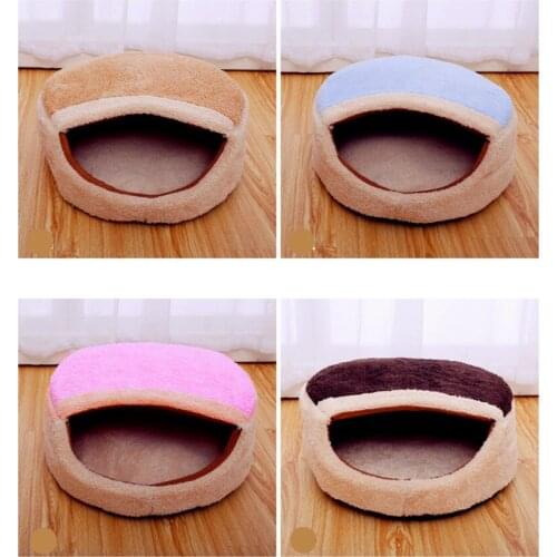 Foldable Soft Pet Cat dog House bed Winter pet Dog Bed cat Cave Cute Kennel Nest Fleece outdoor Cat Bed for small dogs teddy