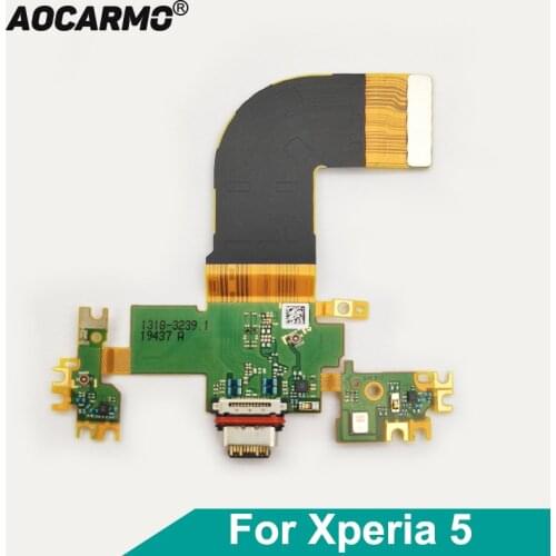 Aocarmo Type-C USB Charger Charging Port Charge Dock Connector Flex Cable For Sony Xperia 5 X5 J8210 J9210 Replacement