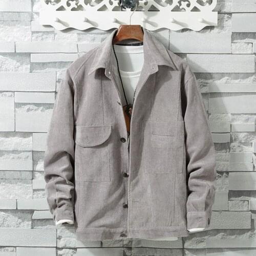 Spring and Autumn Workwear Jacket Mens Korean Lapel Top Youth Single-breasted Long Sleeve Urban Youth Men Streetwear