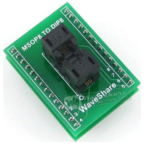 Waveshare SSOP8 TO DIP8 (A) TSSOP8 MSOP Wells IC Test Socket 656-1082211 Programming Adapter 0.65mm Pitch