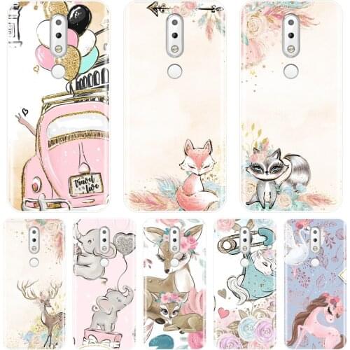 Back Cover For Nokia 2.1 3.1 5.1 6.1 7.1 Plus Unicorn Flower Elephant Fox Silicone Soft Phone Case For Nokia 7.1 6.1 5.1 3.1 2.1
