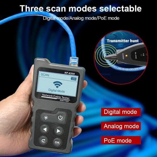 NF-8209/NF-488 RJ45 Cable Tracker Lan Tester PoE Ethernet cat5 cat6 Network Tools LCD Display Measure Length wholesale