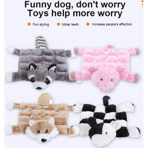 Dog Chewing Molar Toys Cute Animal Shape Leather Plush Toys Durability Exclusive Noisemakers Mat Pet Supplies Dog Accessories
