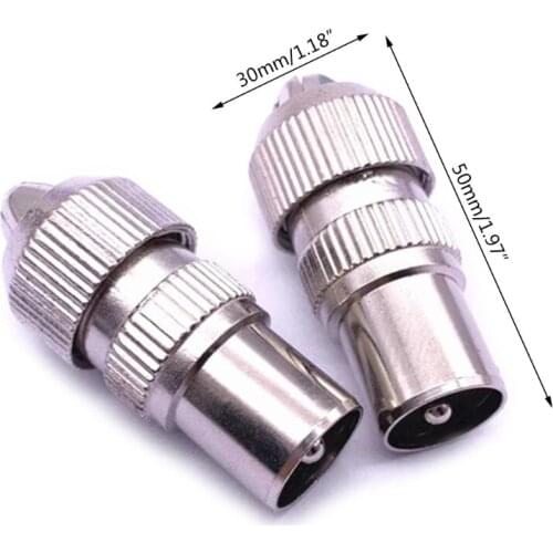 10 Pcs Metal Antenna Plug TV Aerial Connector Adapter Female Plug RF Coaxial Cable Socket Bamboo Head Female Plug