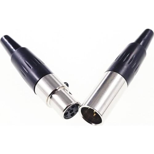 100 pair Mini XLR 4 Pin Audio Cable Connector Male Plug & Female Jack 4 Position Circular Connector Cable Clamp