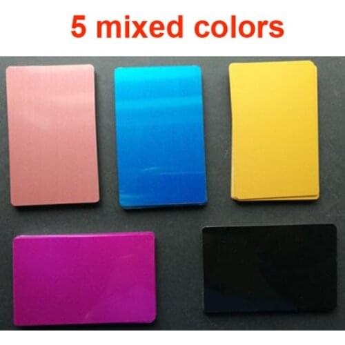 100Pcs/Set Colorful Aluminum Alloy Business Card Portable Metal Carte Name Cards Laser Engraving Business Visit Art Crafts