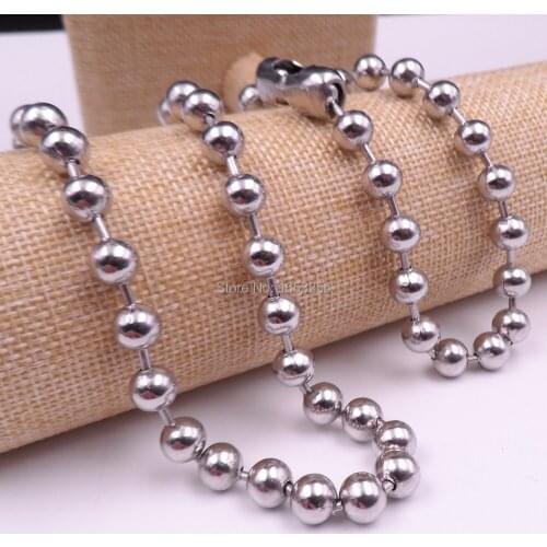 18''-32'' High Shiny stainless steel Huge Round Ball Beads Link Chains Necklace 8mm wide Trend Women Mens Jewelry