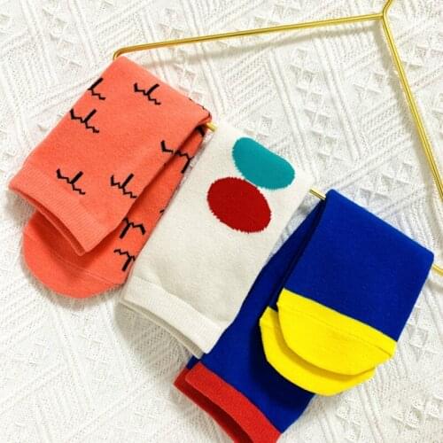 2021 New Korean Cartoon Baby Socks 3 Pairs/lot Children Spring Autumn Soft Cotton Breathable Socks for 3-12Y Boys Girls