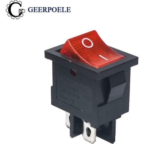 5 pcs/lot KCD1 21*15 LED 4 Pin 250V 6A Boat Switch SPST ON/OFF Snap-in Rocker Position Light Switch