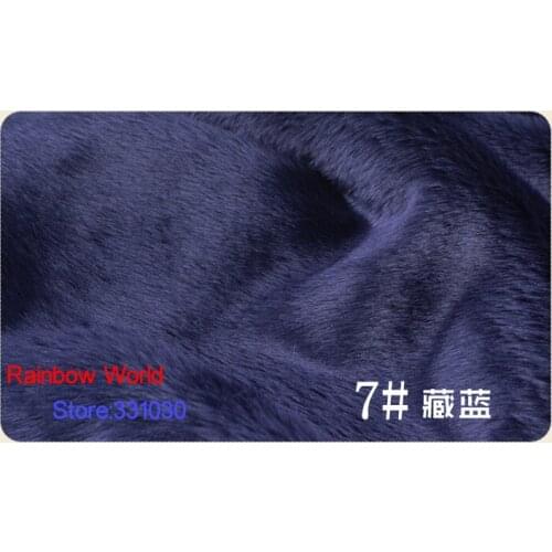 7# Deep Blue height 2cm Imitation Rabbits hair plush fabric for DIY sewing colthes overcoat hat carpet material(150*100cm)