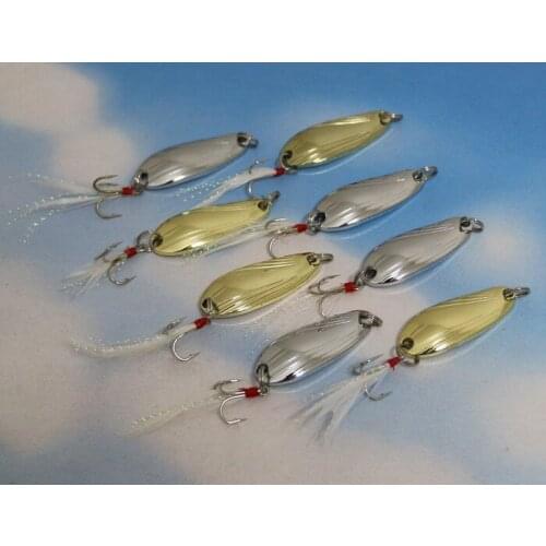 8 Pieces Spinner Spoon Fishing Lure Metal Bass Lure Artificial Bait Hard Bait Fish hook Fishing Tackle