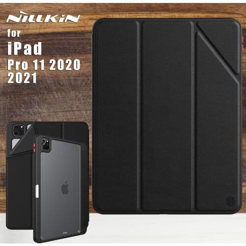 Nillkin for iPad Pro 11 2020 2021 Air 10.9 Air 4 10.2 Case All Coverage Pencil Holder Soft Edge Leather Flip Case Back Cover