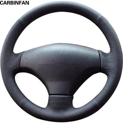 Black Artificial Leather Car Steering Wheel Cover for Peugeot 206 2003 206 CC 2005