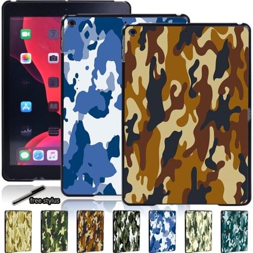 Camouflage Series Tablet Case for Apple IPad (7th/8th Gen) 10.2 Inch/Mini 1/2/3/4/5/iPad 2/3/4/iPad (2017/ 2018) + Free Stylus