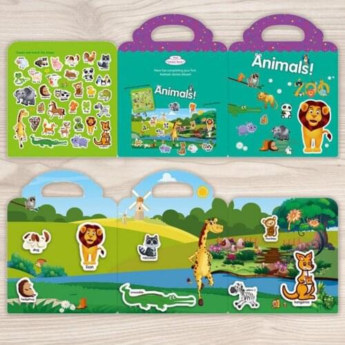 Children Learning Sticker Toy Children Science Book Cartoon Funny Animal Ocean Cognition Toy Education Toy For Kids Gift