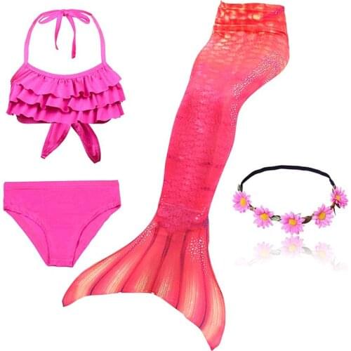 Kids Swimwear Swimsuit Girls Swimming Mermaid Tails with/no Monofin Fin Carnivel Costume for Children Ariel Mermaid Tail Cosplay