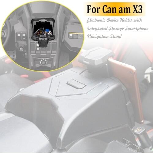 For Can Am Maverick X3 Models Black Electronic Device Holder With Integrated Storage 2017 2018 2019 2020