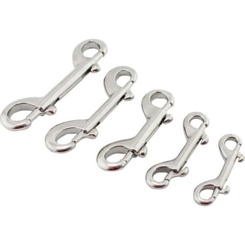 316 Stainless Steel Double Ended Snaps Hooks Scuba Diving 65mm\76mm Hook Double Ended Bolt Snap Buckle Metal Clip