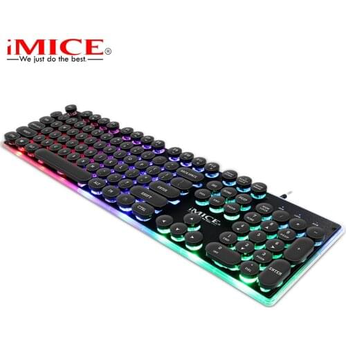 IMice Backlight RGB 104 keys wired Gaming Keyboard Ergonomics Computer PC Laptop LED Keycaps Key Cap Board USB Punk Keybord