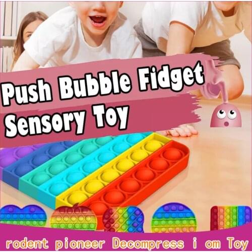 Interesting kawaii Fidget Reliver Stress Toys Rainbow Push Bubble Antistress Toys Adult Children Sensory Simple Dimple Toy