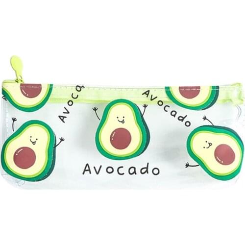 Cute PVC Pencil Case Avocado Pencil Box Pencil Bag School Supplies Stationery U4LD