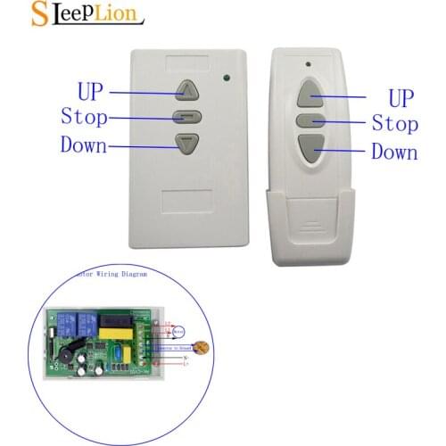 AC 110V 220V Motor Remote Controller Wireless Remote Control Switch UP Down Stop Tubular Motor Controller Motor Forward Reverse