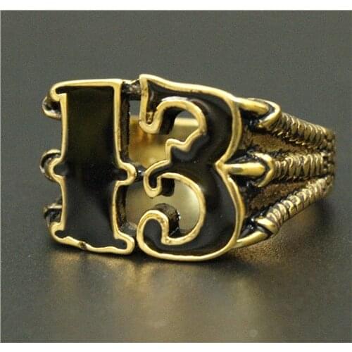 Newest Mens Boys Golden Biker 13 ring Titanium steel 316L Best Jewelry Ring