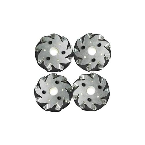A set of 100mm Aluminium Mecanum wheels for robot car (4 pieces) 14094