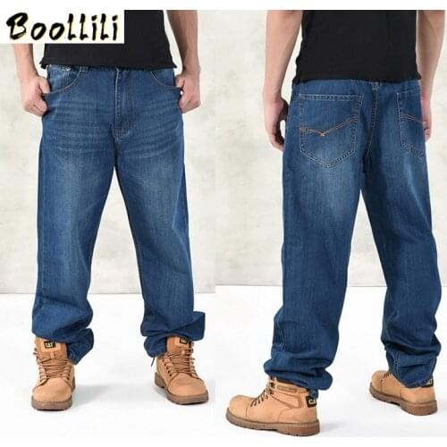 NEW 2020 Fashion Baggy Style Mens Jeans HipHop Dancers Loose Big Pocket Boys Skateboard Rap Punk Distressed Plus Size 30-44 46