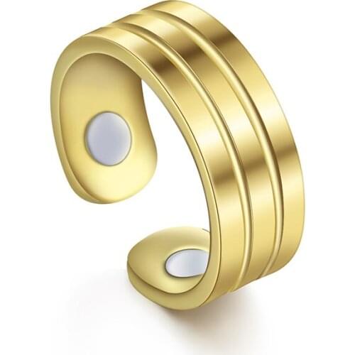New fashion simple style titanium steel frosted gold ladies business style ring will not fade or deform