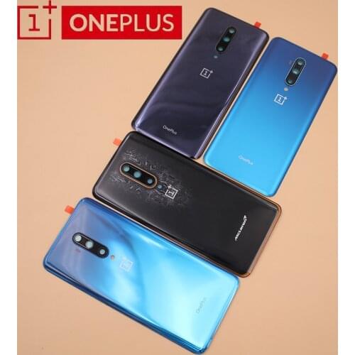 Original New For 6.67" Oneplus 7T Pro 1+7T pro Glass Back Battery Cover Case Housing+Camera Frame +Glass Lens+Adhesive Sticker