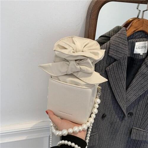 Mini Casual All-match Bag Female2021 Summer New Trendy Fashion Lady Pearl Chain Shoulder Messenger Bag Portable Small Square Bag