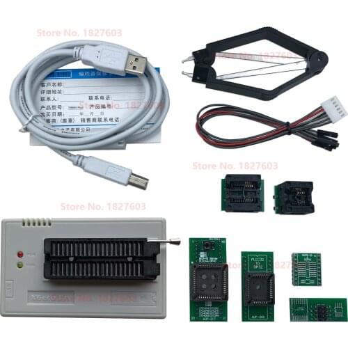 Black Edition V10.27 XGecu TL866II Plus USB Programmer 15000+IC SPI Flash NAND EEPROM MCU PIC AVR+ 6PCS ADAPTER+PLCC EXTRACTOR