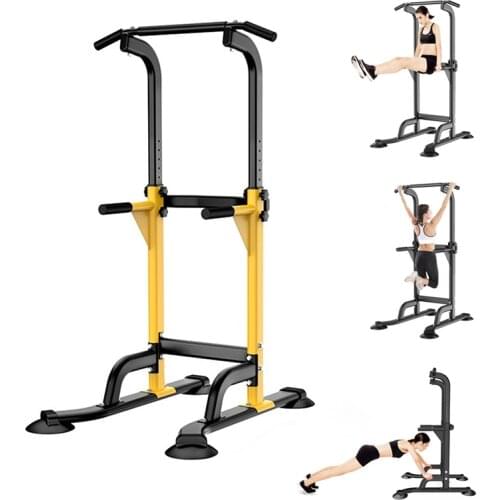 Adjustable Height Pull Up Dip Station Power Tower Pull-ups Stand For Home Gym Strength Workout Horizontal Bars Fitness Equipment