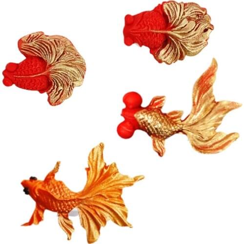 Mini Golden Fish Silicone Mold Cake Decorating Tool Chocolate Gumpaste Sugarcraft Sugar Resin Fondant Mould M2619
