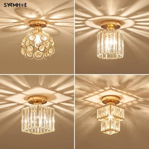 Led Crystal Ceiling Light Chandeliers For Dining Room 9W Creative Glass Ceiling Lamp Vintage Bedroom Aisle Corridor Entrance