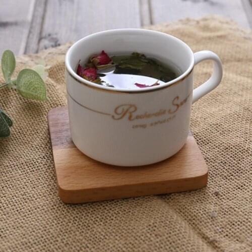 2Pcs Solid Wooden Plate Heat Insulation Drink Wine Tea Coaster Creative Heat-Resistant Cup Holder Coffee Pad Cup Tray