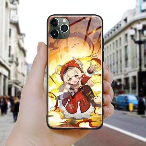 Klee Genshin Impact aesthetic Soft Silicone Glass Phone Case Cover Shell For iPhone SE 6 6s 7 8 Plus X XR XS 11 12 Mini Pro Max