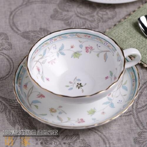 High-end British-style high-grade bone china hand-painted gold coffee cup and saucer