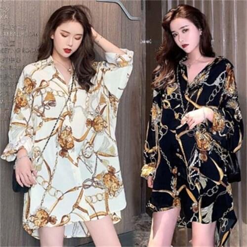 Women Patterned Chiffon Shirt, Square Collar Tunics, Plus Size