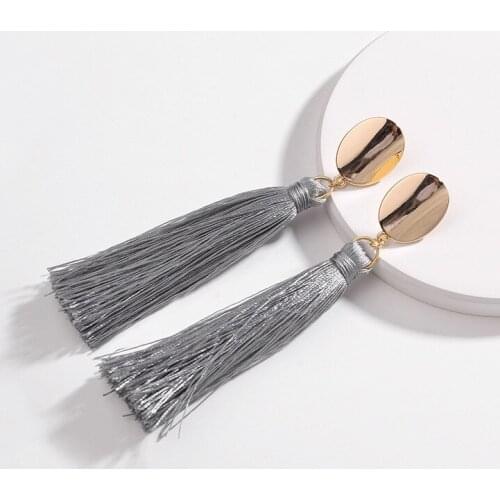 2021 Tassel Earrings for Women Party Wedding Long Fringe Black Red Dangle Earrings Aretes De Mujer Boho Jewelry Accessories Gift