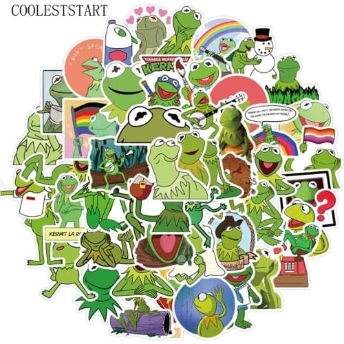 10/50Pcs/Set Kermit Frog Cartoon Cute Stickers For Luggage Phone Laptop Skateboard Graffiti Stickers Vinly Waterproof DIY Decals