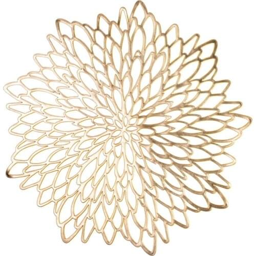 WSFS Hot 10 Pack Pressed Vinyl Metallic Placemats/Charger/Wedding Accent Centerpiece --Flower