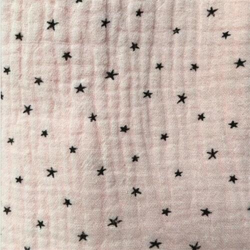 100% Cotton double gauze star printed fabric